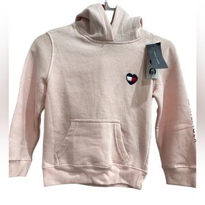 Kids Pink Sweatshirt with Heart Logo